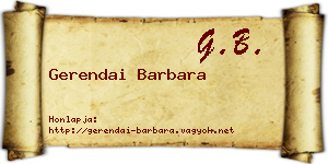 Gerendai Barbara névjegykártya